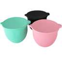 Silicone Liners for KitchenAid 7 Quart Stand Mixer - Bwol Liners for Kitchen Aid Mixer, No More Mixer Bowls Needed - 3 Liners & 3 Lids, Red & White & Black