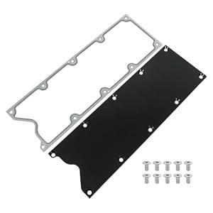 LS Gen 3 Valley Pan Cover Plate Low Profile with Gasket and Seals Compatible with LSX LS1 LM7 LR4 LQ4 LS6 L59 LQ9 LM4 L33 (Black)