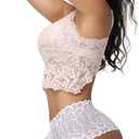 Womens Lace Cheeky Underwear Thongs Panties Lingerie for Sleep Lounge Beach Wear Shorts, M