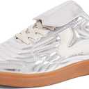 LUCKY STEP Women's Gum Sole Fashion Sneakers Classic Retro Fancy Casual Leisure Tennis Walking Skate Shoes (6)