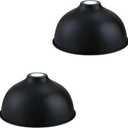 Industrial 10" Metal Drum Replacement Shades,1.6" Fitter Opening for Threaded Medium Base Socket,H5.2*D10 Black Finish 2 Pack