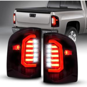 AUTOONE - For 2007-2013 Chevy Silverado LED Tail Light Assembly Smoked LED Taillights Compatible with Chevy Silverado 1500/ 2500HD | 3500HD, GMC Sierra 3500 HD, Driver & Passenger Side