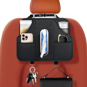 Car Tissue Holder, Car Back Seat Organizer Keep Cars Organized, Headrest Seat Back Storage with Cup Holder,Extra Large Tissue Box Storage Fit for 100-150 Regular Size Tissues (Style A Black) Car Tissue Holder, Car Back Seat Organizer Keep Cars Organized, Headrest Seat Back Storage with Cup Holder,Extra Large Tissue Box Storage Fit for 100-150 Regular Size Tissues (Style A Black)