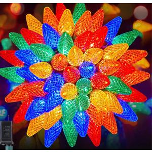 C9 Outdoor Christmas Lights, 72 FT 110 LED C9 String Lights, 8 Modes & Timer Connectable Waterproof for Christmas Tree light Indoor Outdoor Roofline Patio Outside Yard Holiday Xmas Decor, Multicolor