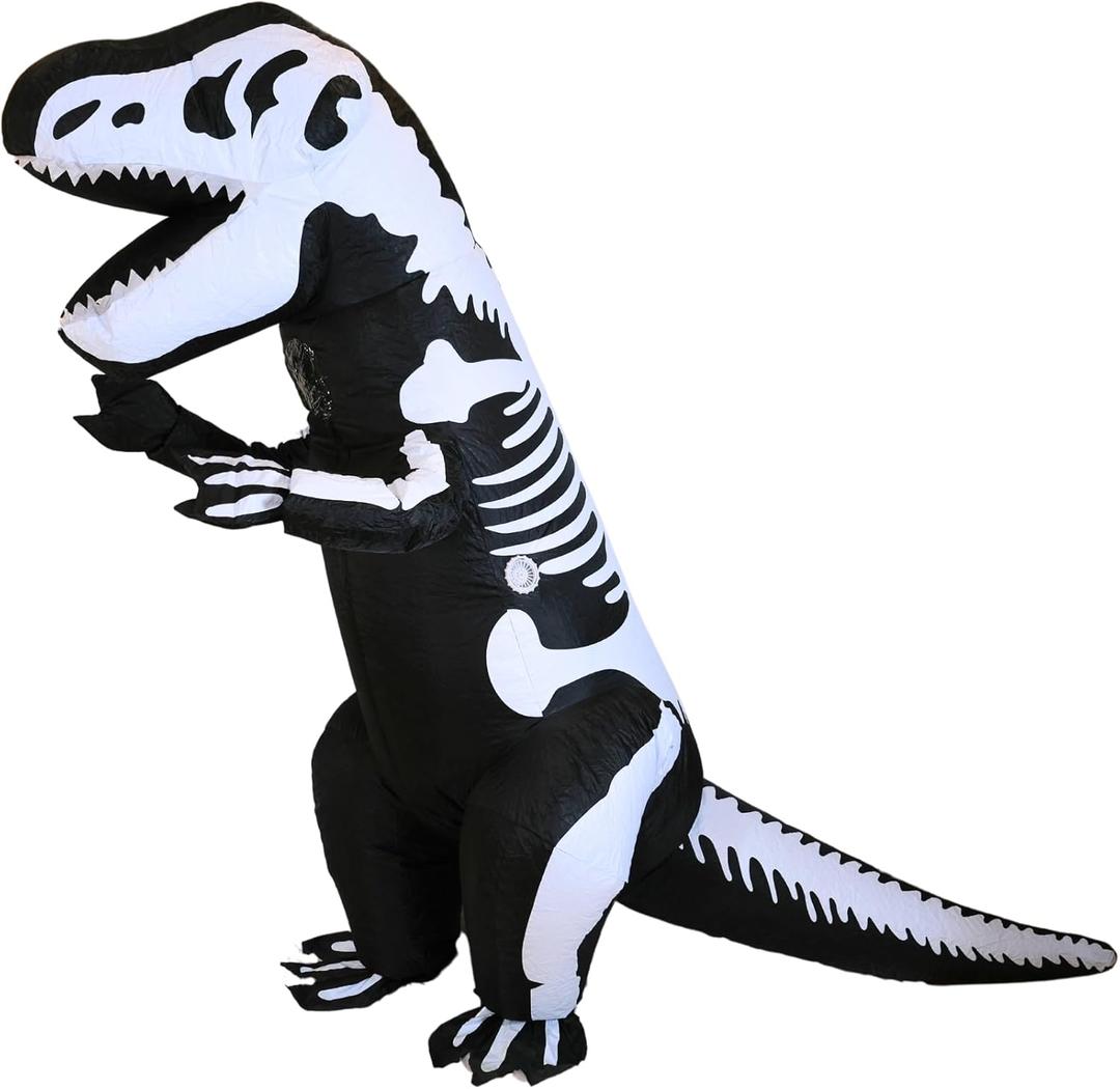 PTS Inflatable Costume, Blow Up Dinosaur Skeleton Costume for Halloween Inflatables Cosplay Party (Adults)