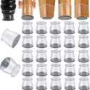 48 Pack Chair Leg Floor Protectors, Chair Feet Protectors for Hardwood Floors,Silicone Chair Leg Caps Covers Pads, Floors from Scratching and Reduce Noise(Fit:1-5/16"-2") (Large-Clear)
