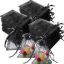 Woanger 500 Pcs Black Organza Bags Bulk 3 x 4 Inch Small Drawstring Mesh Gift Bags Sheer Jewelry Pouches Sachet Candy Pouch for Wedding Favor Holiday Festival Birthday Party Shower