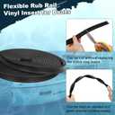 AIWFL 50.85 FT Black Boat Rub Rail Replacement, 3/4 x 3/8 Inches Flexible Rub Rail Vinyl Insert for Boats, PVC Boat Bumper Insert