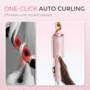 TYMO Automatic Rotating Curling Iron - TYMO CURLPRO Beach Waves Curling Wand, Portable Hair Curler, 500 Million Ionic, Dual Voltage & Lightweight for Travel, Ceramic Coating, 1 Inch, Pink