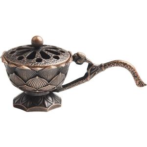 Incense Holder Incense Burner Ceramic Incense Burner, Lotus Incense Burner, Porcelain Round Chinese Incense Burner with Ceramic Lid, Home Decor