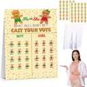 TaoBary Christmas Gingerbread Gender Reveal Decor Voting Board with 60 Pcs Gingerbread Voting Stickers Team Boy or Team Girl Christmas Baby Shower Game Decorations for Cast Your Vote Xmas Party Favors