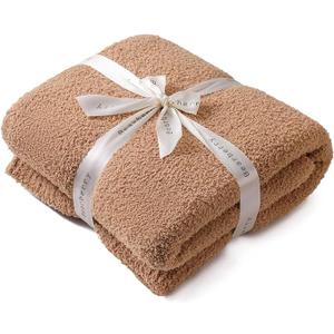bearberry Super Soft Fluffy Throw Blanket Lightweight Cozy Warm Throw Blankets for Couch Bed Sofa All Season (Camel, 50”x60”)