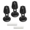 Makerfire Bathtub and Shower Knob 3 Piece Replacement, Compatible with Price/Pfister Tub Shower Handle, Shower Knobs Faucet Trim Kit for 12 Tooth 9.5mm Valve stem (Metal Matte Black)