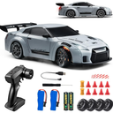 RC Drift Car, 1:24 Scale Remote Control Vehicle with LED Lights, 2.4GHz 20KM/H 4WD High Speed RC Cars, Drifting Tires＆Two Batteries, Racing Sports Toy Idea Gift for Adults Boys Girls and Kids