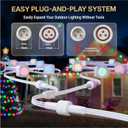 1F-2M Y Splitter Cord for Govee Permanent Outdoor Lights H705 H706 White | Fits H705A/B/C, H706A/B/C; 35% thick connector anti-deform, 22AWG high-purity copper, waterproof, stable sync light signal