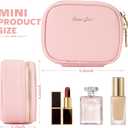 Mini Makeup Bag with Led Mirror, Small Travel Make up Bag 3 Light Modes Adjustable Brightness, for Women Organizer Cosmetic Bag, Portable Travel Train Toiletry Bag, for Pool Parties Work Touch-Ups (EXP 09/24/32)
