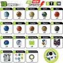 Solar System Planets Toys for Kids, STEM Educational Sensory Toys for Autistic Children Non-Toxic, Space Astronaut Slime Ball Alien Monster Toy Set with Mesh Storing Bag for 3-5-8-10 Boy Girls