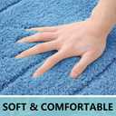 Buganda Bathroom Rugs, 24" x 16", Soft and Absorbent Microfiber Bath Rugs, Non-Slip Shaggy Shower Carpet, Machine Wash Dry Bath Mats for Bathroom Floor, Tub and Shower, Blue
