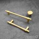 Alzassbg 6 Pack Matte Gold Cabinet Knobs, 1-1/4 Inch Diameter Round Kitchen Knobs for Cabinets and Drawers AL6104MGP (Single Hole Knobs)