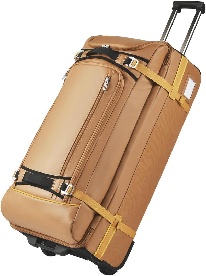 Rolling Duffle Bag with Wheels100L Large Travel Bag with 5 Handles, Compression Straps, Heavy-Duty Duffel Bag for Travel Wheeled Duffle Luggage, Expandable Luggage for Long Trips (Military Desert)