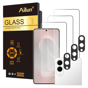 Ailun Glass Screen Protector for Galaxy S25 Edge [6.7 Inch] 3 Pack + 3 Pack Camera Lens Tempered Glass Fingerprint Unlock Compatible 0.25mm Anti-Scratch Case Friendly Clear - HD