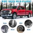 Mud Flaps Splash Guards for Ford F-250 F-350 2017-2024 (w/Single Rear Wheels & w/OEM Fender Flares) All Weather Mudflaps Mud Guard for Trucks Front Rear Set 4pc / No Need to Drill Holes