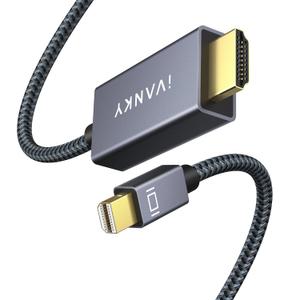 IVANKY 4K Mini DisplayPort to HDMI Cable 10FT, 4K@60Hz Unidirectional Mini DP to HDML Cable, Braided/Alum Shell, Thunderbolt 2 to HDMI Cable for MacBook, Surface Pro/Dock, Monitor, Projector - 10FT