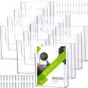 Ripeng 12 Pack Brochure Holder Wall Mount 6 x 9 Inch Clear Flyer Holder Magazine Pamphlet Display Stand Acrylic Wall Organizer Plastic Wall File Holder for Literature Mail Paper Document Rack Display