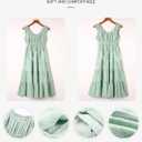 AlvaQ Women Summer Dresses Sleeveless Smocked Midi Dress High Waist Casual Tiered A Line Sundress with Pockets (Green, S)