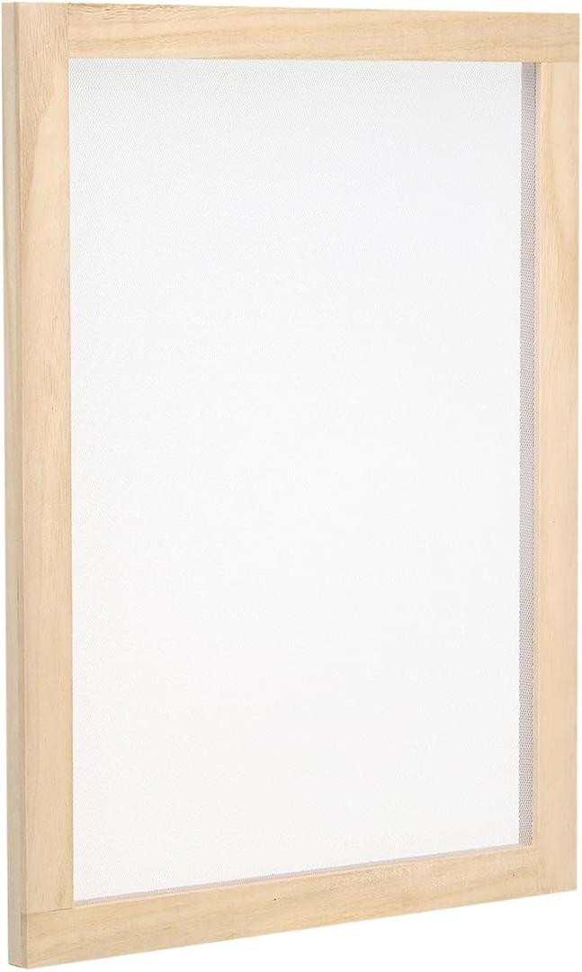 PATIKIL 13.4"x9.8" A4 Wooden Paper Making Screen, Paper Making Mold Frame Papermaking Mould Deckle for DIY Paper Craft Tool Dried Flower Handcraft, Natural Color