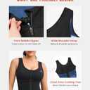 Junlan Sauna Suit Women - Full Body Sleeveless Sauna Jumpsuit with Zipper Waist Trainer