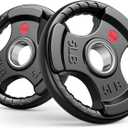GIKPAL 2-inch Rubber Olympic Grip Weight Plates for Strength Training, Weightlifting in Home & Gym, Barbell Weights Plates Set (2 X 5LBS)