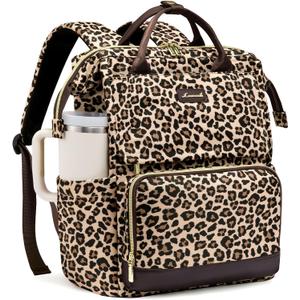 LOVEVOOK Laptop Backpack for Women with Giant Tumbler Holder Pocket, 15.6 inch Travel Work Bag Purse for Nurse Teacher, Waterproof Casual Daypack Bookbag for College Business