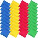 Foilswirl 36 Pieces 5" x 5" Nylon Bean Bags for Tossing Colorful Cornhole Bean Bags Set for Kids Hand Tossing Family Game for Cornhole Party Supplies(Bright Color,Classic)