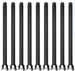 9 Pack Chain Link Fence Extension, 25.2'' Fence Extension Height, Galvanized Post Extender for Dogs and Privacy (1-3/8'') Black
