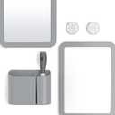 U Brands Locker Accessories Kit, Back to School Essentials, Grey, 6-Piece, Includes Whiteboard, Mirror and Organizing Supplies