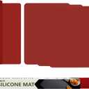 Silicone Mat for Kitchen Counter, Silicone Mat Trimable to Size (Red, 15.711.8inch-4pcs), BPA-Free Silicone Placemat, Heat-Resistant Non Slip Table Mat for Air Fryer, Countertop Protector Mat