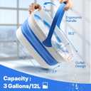 Window Cleaning Kit with Collapsible Bucket 3 Gallon, 14" Window Squeegee and 15" Scrubber with 61" Long Handle, Professional Window Washing Kit Cleaner Tool for Home Outdoor Office Commercial Use