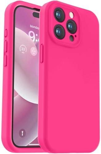 Vooii Compatible with iPhone 15 Pro Case, Upgrade Defender Liquid Silicone, [Enhanced Camera Protection] [Soft Anti-Scratch Microfiber Lining] Shockproof Phone Case iPhone 15 Pro 6.1 inch - Hot Pink