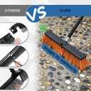 PBHEPJ 24 Inches Push Broom Outdoor Heavy Duty, Shop Broom with 60" Long Handle for Cleaning Outdoor or Indoor Tile, Garage, Shop, Deck, Concrete, Wood, Stone, Patio Floor, 2 Pack