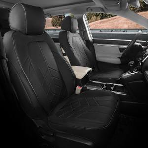 Honda CRV Seat Covers Custom Fit 2017-2022 EXL EX LX Sport,Touring,Hybrid - Luxury Waterproof Leather Car Seat Covers Full Set - Black