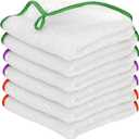 Dish Wash Cloths 10x10inch 6 Pack White Terry Dish Kitchen Towel Cleaning Rags Super Absorbent Fast Drying Soft Durable