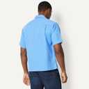 Amazon Essentials Men's Relaxed-Fit Short Sleeve Linen Blend Shirt (Blue, XL)