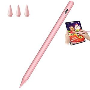 Stylus Pen for iPad 9th&11th Generation - 5X Fast Charge Digital Pen - Compatible with 2018-2025 Apple iPad Pro 11"/ 12.9"/ M4, iPad mini 5-6 Gen, iPad Air 3/ 4/ 5/ M2/ M3-Pink