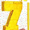Sratte Piata Birthday Party Decorations Gold Foil Piata with Stick Blindfold Confetti for Boy Girl Birthday Anniversary Celebrations Fiesta Supplies(Number 7)