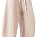 AIFARLD Mens Baggy Sweatpants Wide Leg Casual Sweat Pants with Pockets Elastic Waist Drawstring Relaxed Fit (Large, Beige)