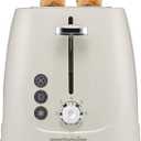 Proctor Silex Plastic 2 Slice Toaster, Bagel, Defrost & Cancel Buttons, Browning Control With 7 Shades, Auto Shutoff, Slide-Out Crumb Tray, Oat White (22660)