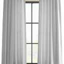 HPD Half Price Drapes Heavy Faux Linen Light Filtering Curtains for Bedroom 108 Inches Long (1 Panel) - Rod Pocket Curtains for Living Room - Window Curtains Home Decor - 50 X 108, Rice White