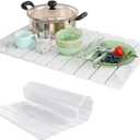 Large Stone Dish Drying Mats for Kitchen Counter, 23*15.3 Collapsible Dishes Drying Matt Kitchen Counter, Eco-Friendly Diatomaceous Earth Mats for Cups Dishes Bottles, Marble 