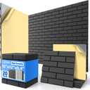 Nepis 20 Pack Acoustic Panels with Self Adhesive, 12"X12"X0.4" High Density Sound Proof Foam Panels for Walls, Soundproof Wall Panels, Brick Sound Absorbing Panels for Home Studio Office Decor-Black